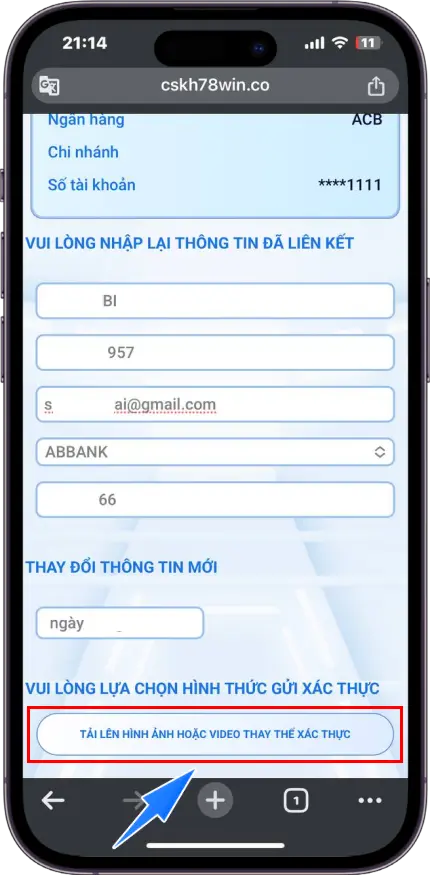 Bước 2 : Điền đầy đủ thông tin đăng ký tài khoản >> Nhập ngày sinh mới >> Chọn tải hình ảnh hoặc video